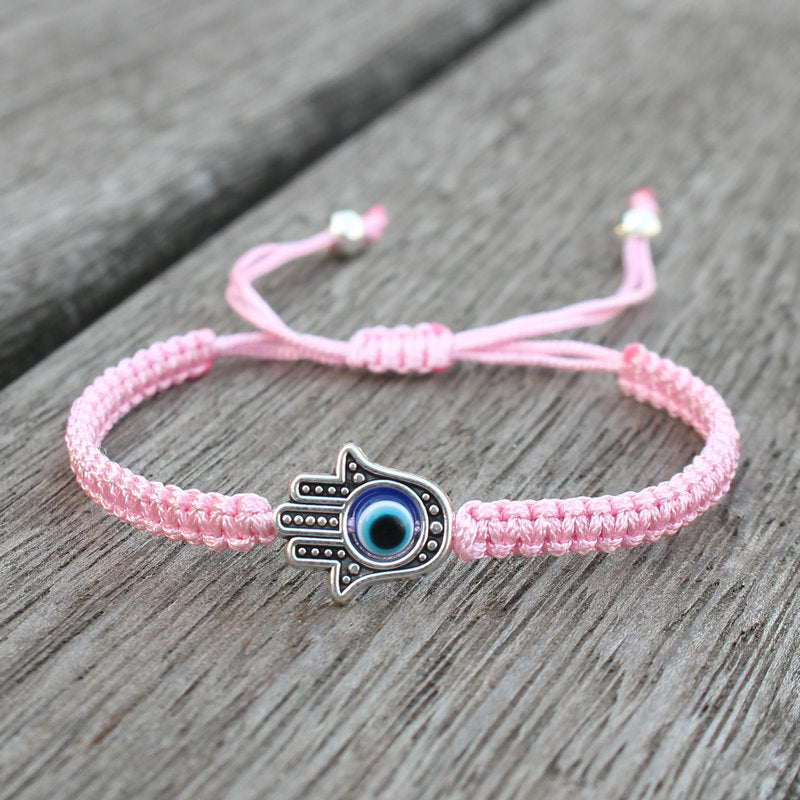Schutzarmband Hamsa Symbol Evil Eye Schnur