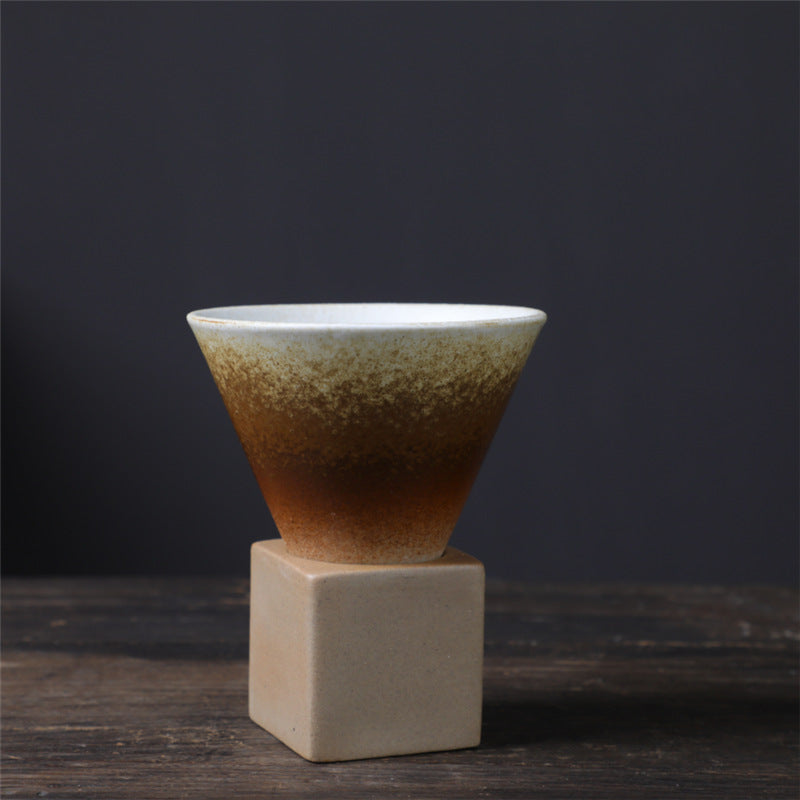 Teetasse Mit Untertasse Vintage Keramik 200ml Verlauf Beige Braun