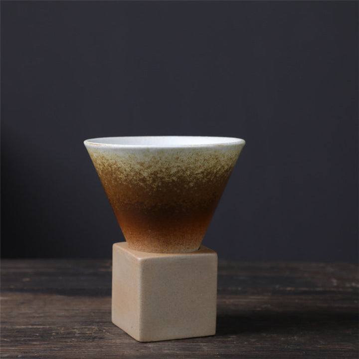 Teetasse Mit Untertasse Vintage Keramik 200ml Verlauf Beige Braun
