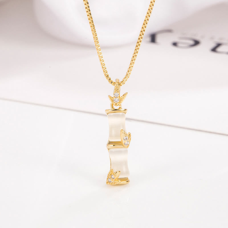 Kette Chalcedon Bambusmuster – Harmonie