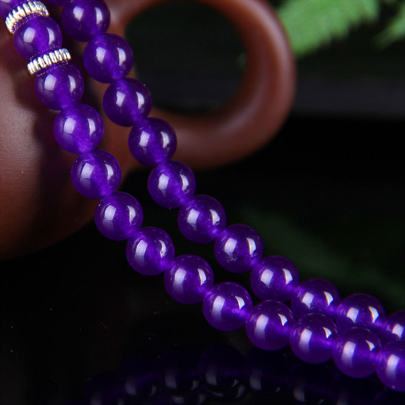 Amethyst Pixiu Armband lila Perlen Handgelenk elegantes Schmuckstück getragen
