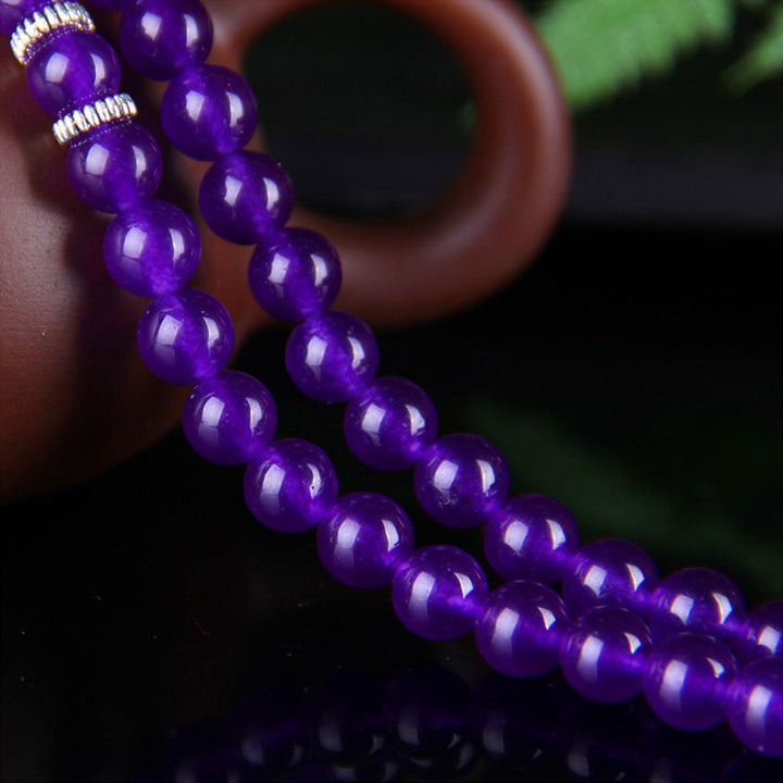 Amethyst Pixiu Armband lila Perlen Handgelenk elegantes Schmuckstück getragen