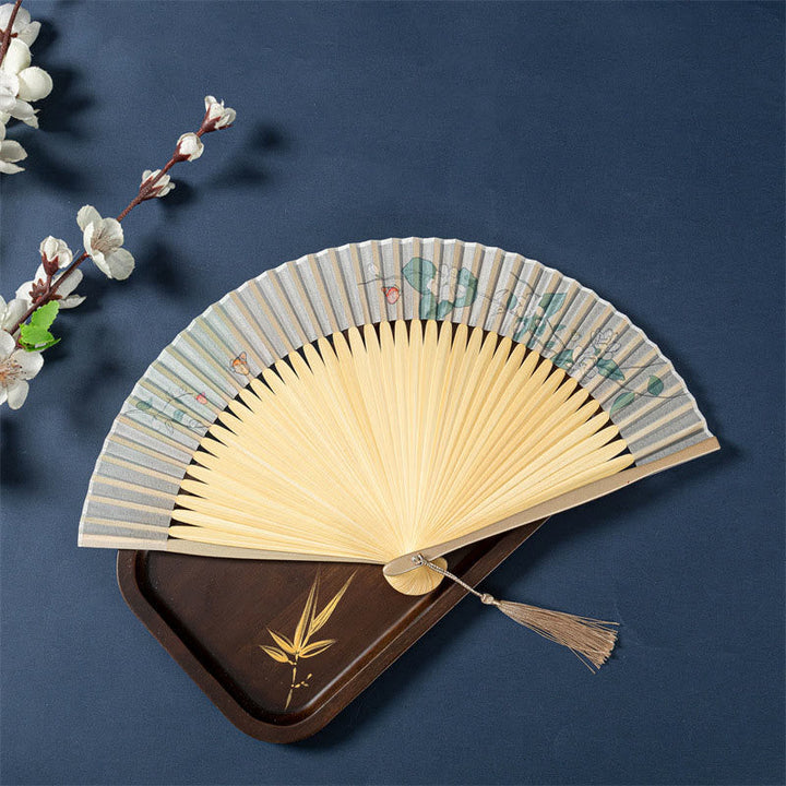 Japanisch Fächer Lotus Begonie Jasmin Jasmin Schmaler Fächer / Normale Quaste