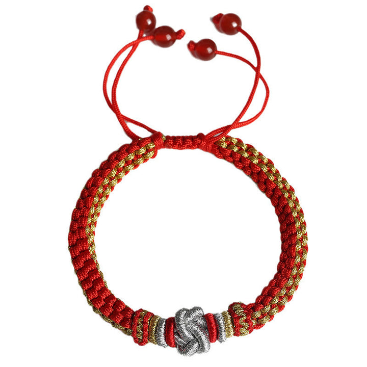 Rotes Armband – Glück & Liebe mit goldenen Perlen und Quaste