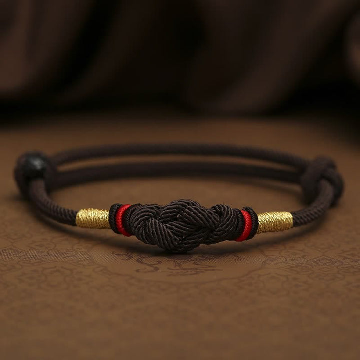 Armband Rotes Band Jade - Glück Knoten