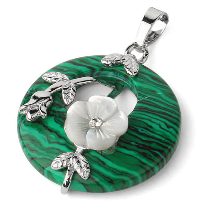 Kette Amethyst Grünaventurin Blume – Heilung & Harmonie – Bild 9 – Grünaventurin Anhänger Blume Silber Naturstein grüne Malachit Struktur