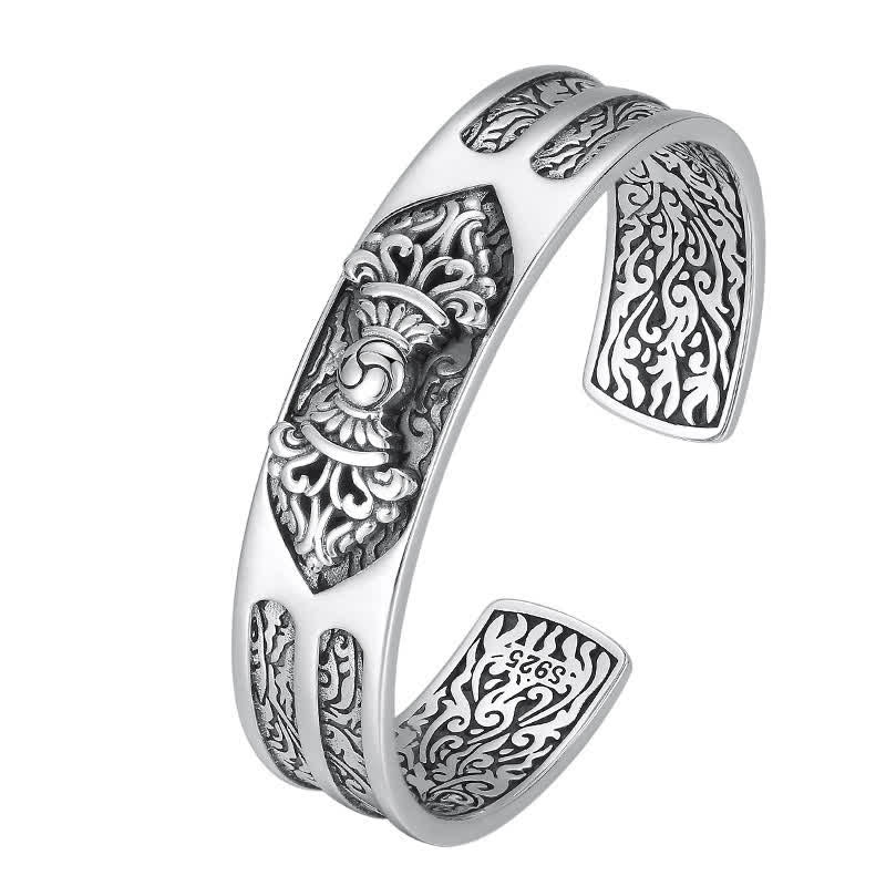 Silbernes Armband 925er mit ornamentalen Gravuren und Mustern elegante Handarbeit