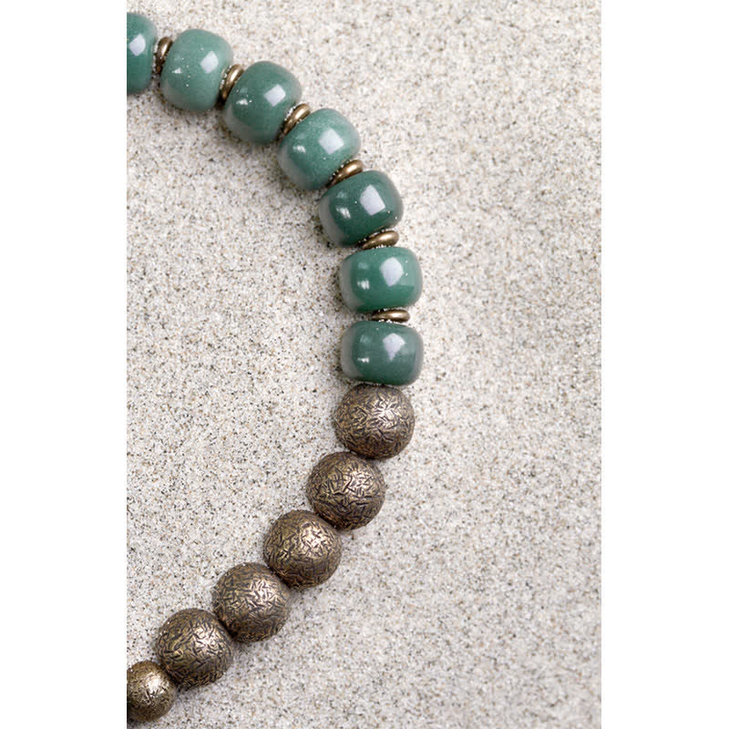 Grünes Jade Armband mit Kupfer Bodhi Perlen Erfolg elegant