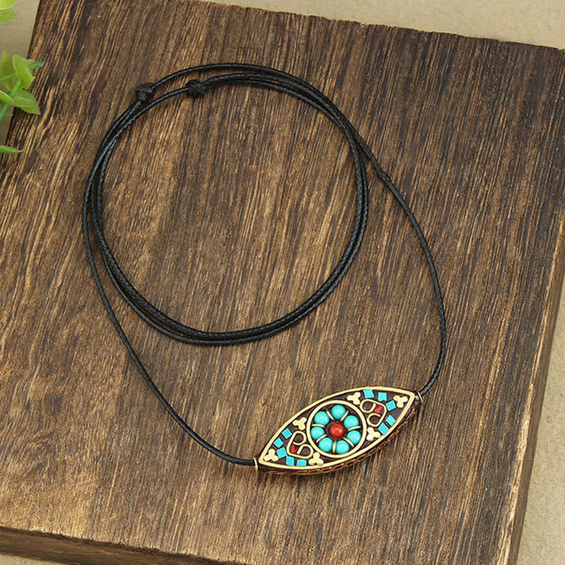Anhänger Kette Türkis Buddha Marquise Schutz