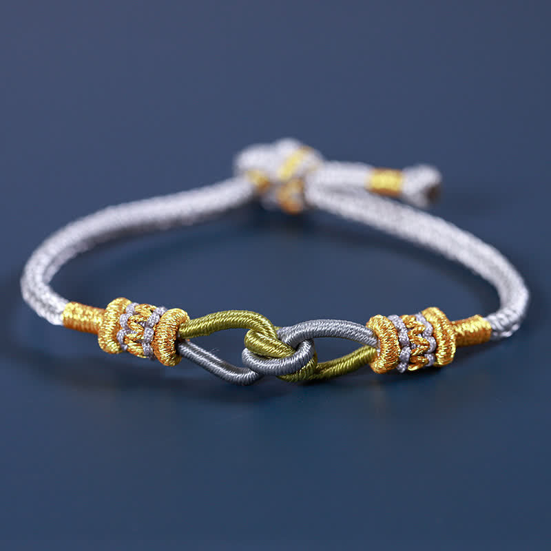 Armband Knotting Faith Stärke geflochten mehrfarbig Naturstein elegant
