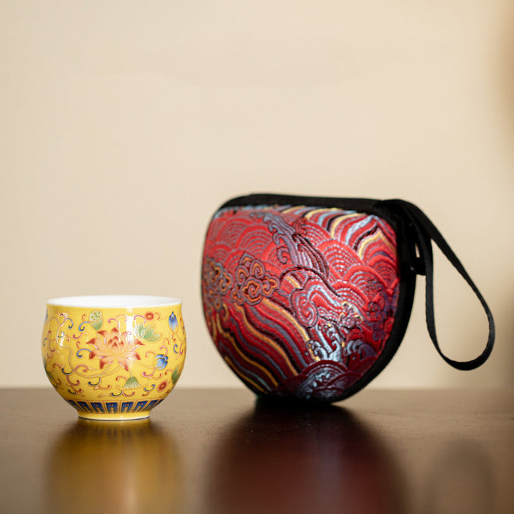 Teetasse Design Lotus Kung Fu Keramik Gelbe Lotus-Tasse 80ml (mit Beutel)