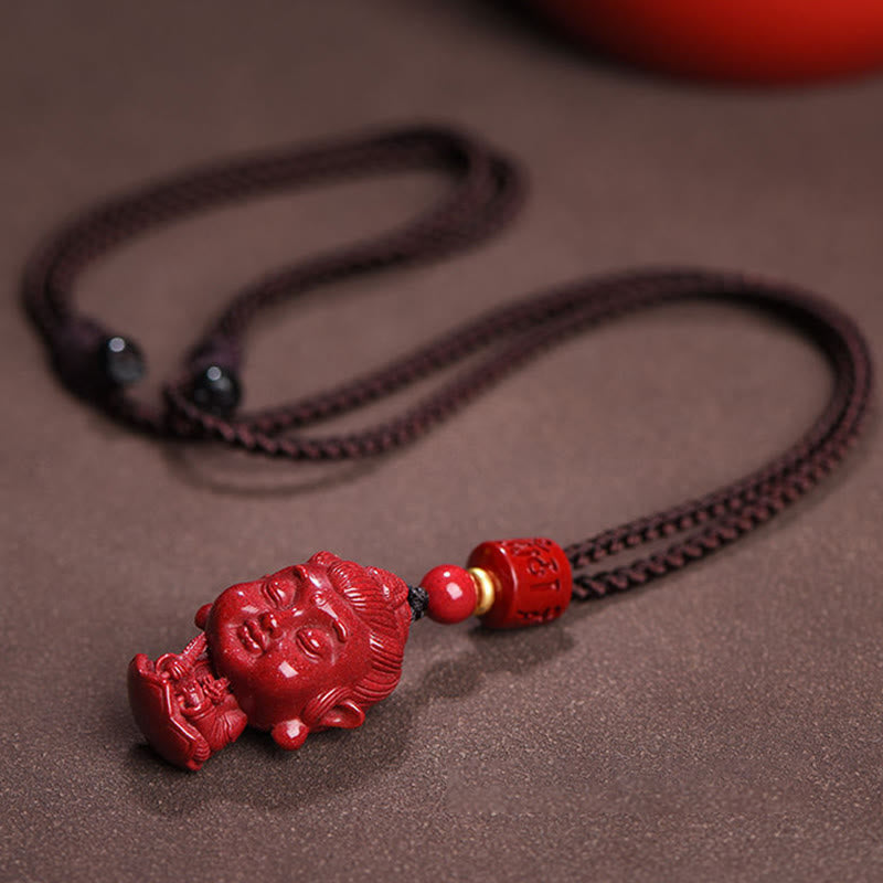 Kette Zinnober Pixiu Anhänger rot Edelstein