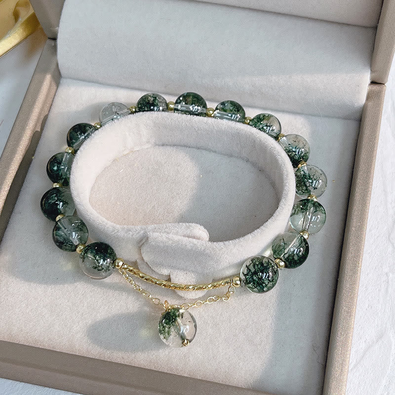 Armband Grün Phantom Kristall Selbstvertrauen in Geschenkbox präsentiert Schmuck