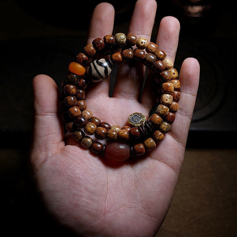 Armband Achat Bodhi – Wohlstand Naturstein braun am Handgelenk