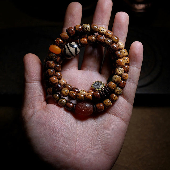 Armband Achat Bodhi – Wohlstand Naturstein braun am Handgelenk