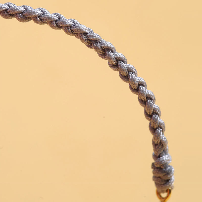 Armband Kupfer Perle Glück geflochtenes Seil Naturstein elegant.