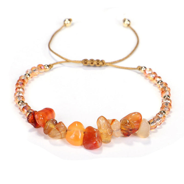 Oranges Edelstein Armband mit Bernstein Perlen elastisch tragbar