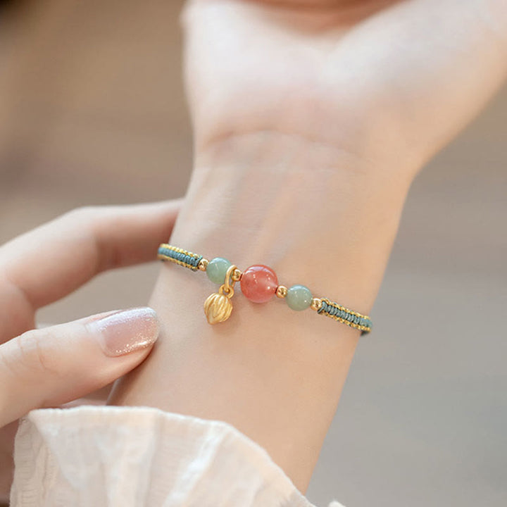 Armband Roter Achat Jade Lotus - Selbstvertrauen & Ruhe