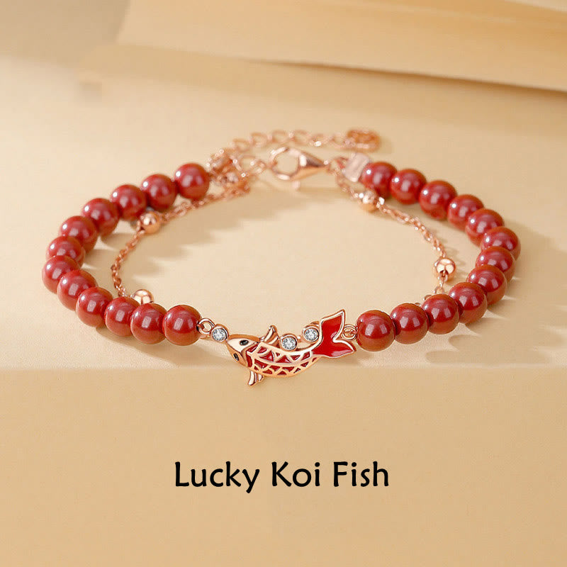 Armband 925 Silber Zinnober Koi Fisch – Glück & Wohlstand