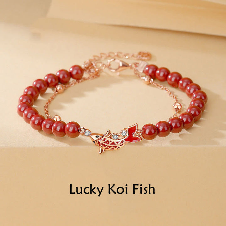 Armband 925 Silber Zinnober Koi Fisch – Glück & Wohlstand