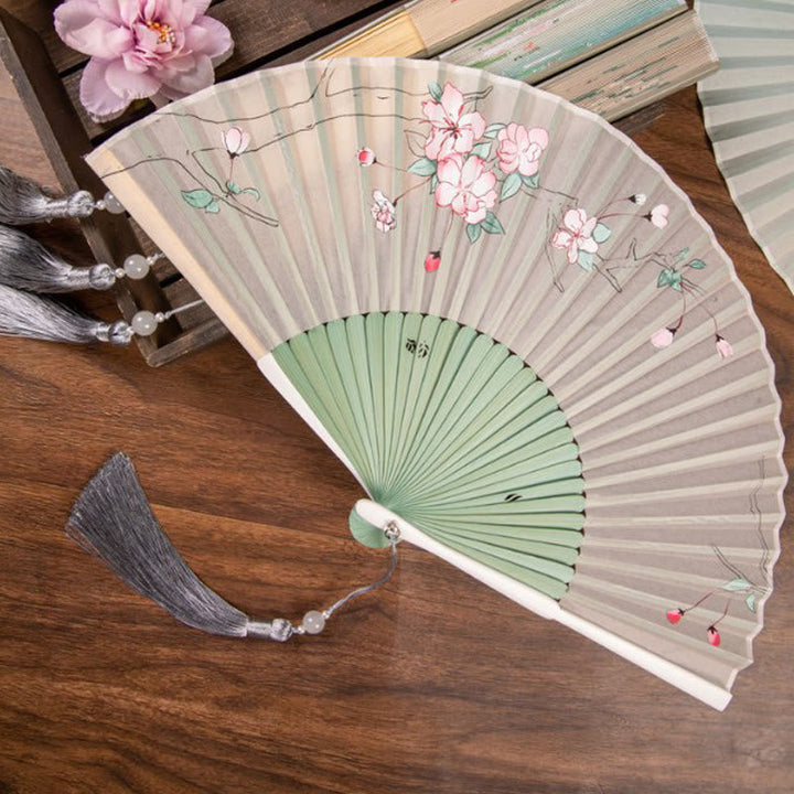 Deko Fächer Jasmin Lotus Bambus Grüne Begonienblüten