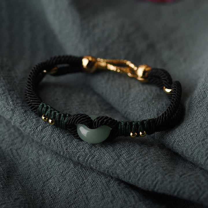 Armband Jade Schwarz Seil Tibet - Glück