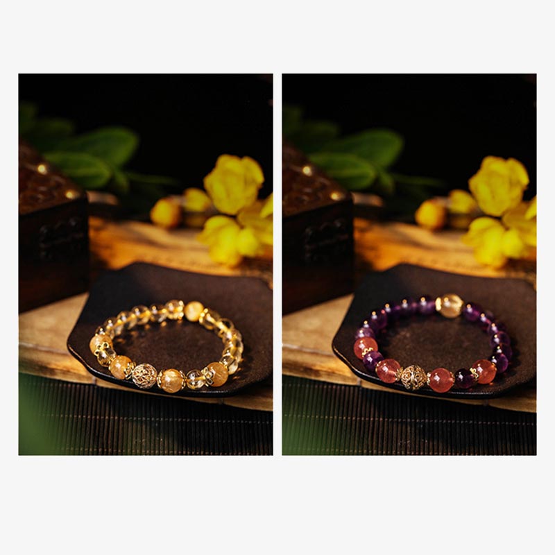 Armband Citrin Amethyst Rutilquarz Wohlstand