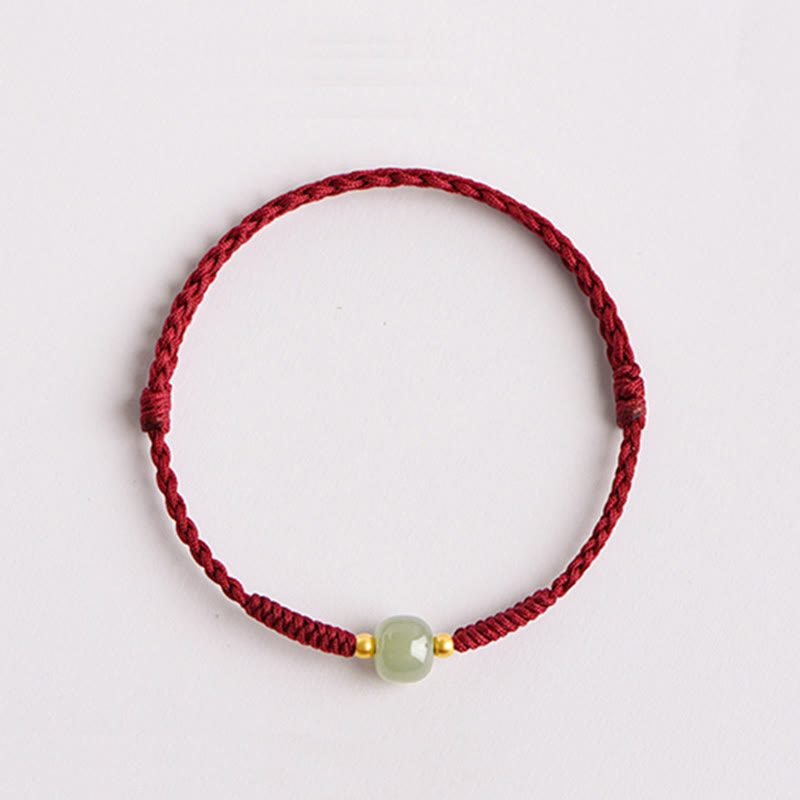 Armband Jade Glücksperle Rot - Prosperität