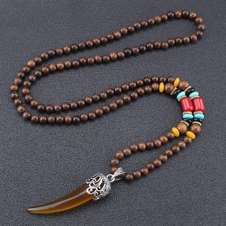 Kette Wenge-Holz Türkis Horn – Schutz