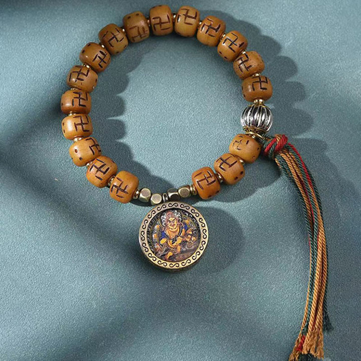 Armband Kamelknochen mit Schutzmedaillon Glück Spiritualität elegant