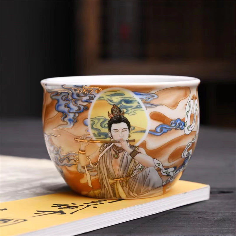 Teebecher Fliegende Apsara Dunhuang Keramik Dunhuang Farbig 150ml