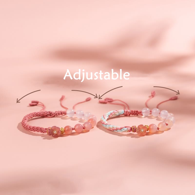 Armband Achat Pfirsichblüte – Glück & Wohlstand
