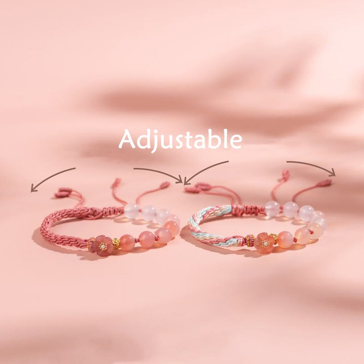 Armband Achat Pfirsichblüte – Glück & Wohlstand