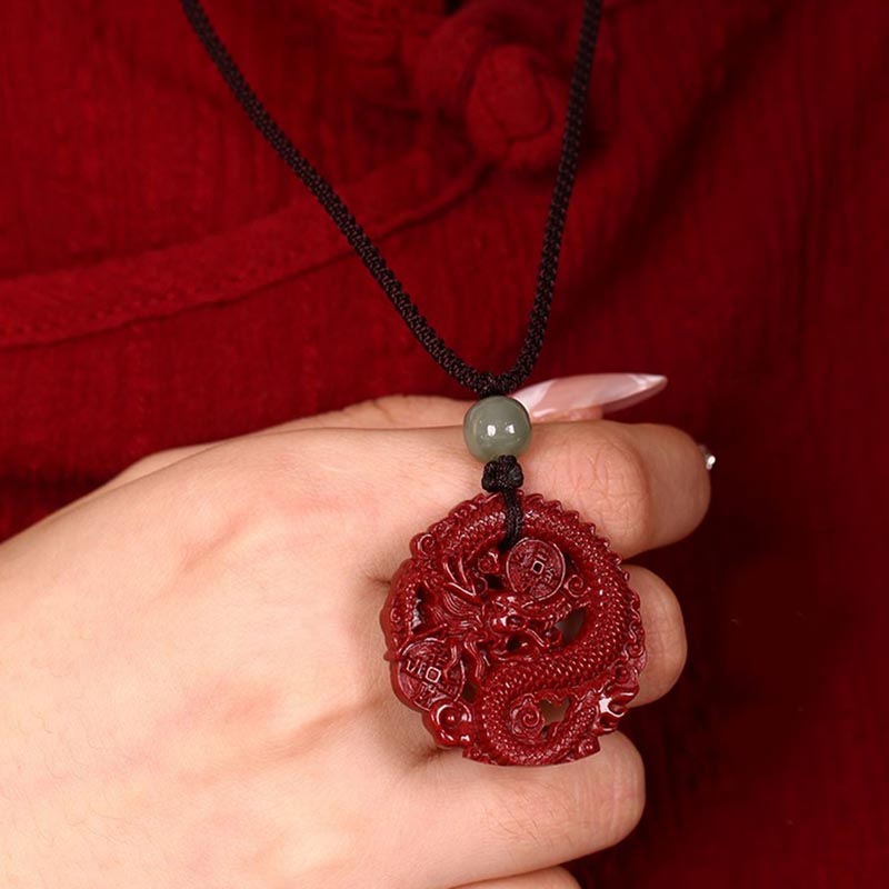 Kette Zinnober Jade Münze Drachen – Wohlstand & Stärke – Bild 11 – Kette Zinnober Jade Münze Drachen Anhänger Wohlstand Stärke Glück