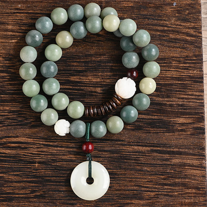Armband Bodhi Jade Lotus – Frieden grüne Perlen Jade Anhänger