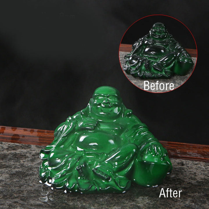 Buddha Dekofiguren Wohnzimmer Reichtum Green Laughing Buddha 8*7*4.5cm