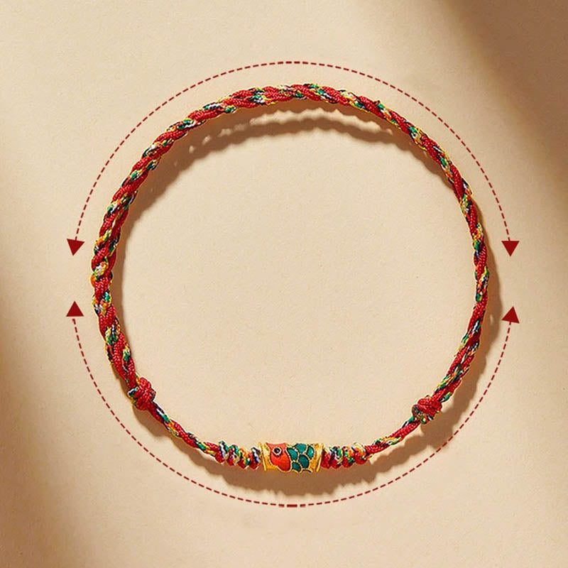 Armband Koi Fisch Wohlstand Energie rot geflochten elastisch tragbar