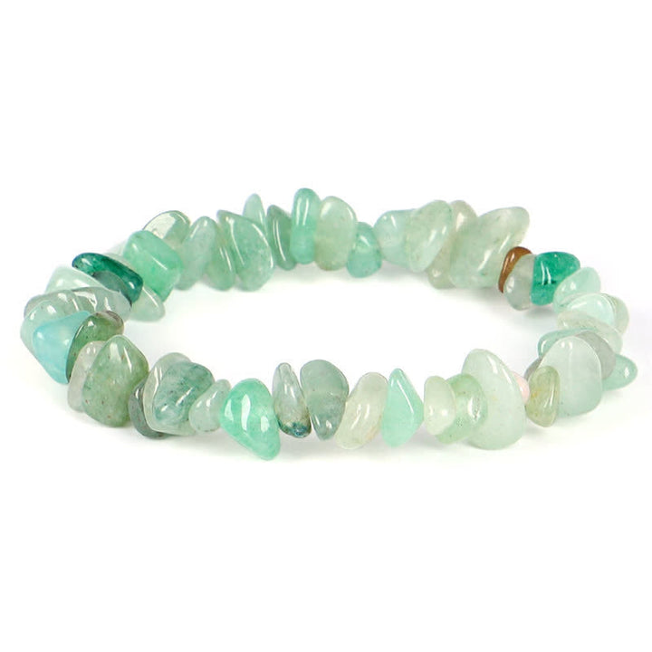 Grünes Fluorit Kristall Armband elastisch Naturstein Heilstein Energie.
