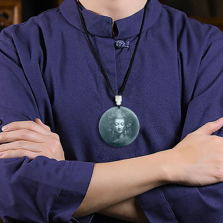 Anhänger Kette Jade Kwan Yin Wohlstand Fülle