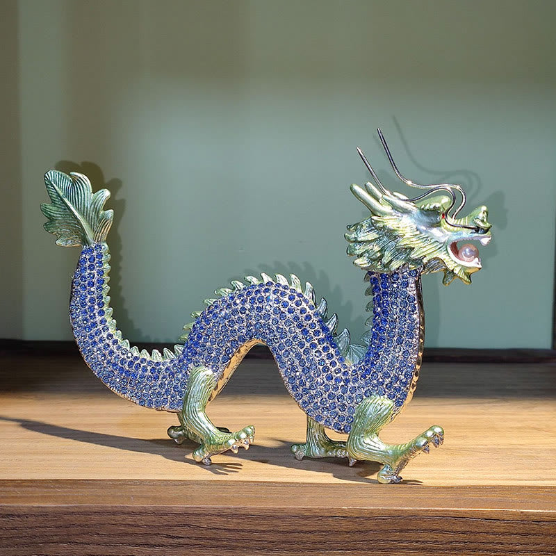 Drache Figur Erfolg Glück Blaugrün