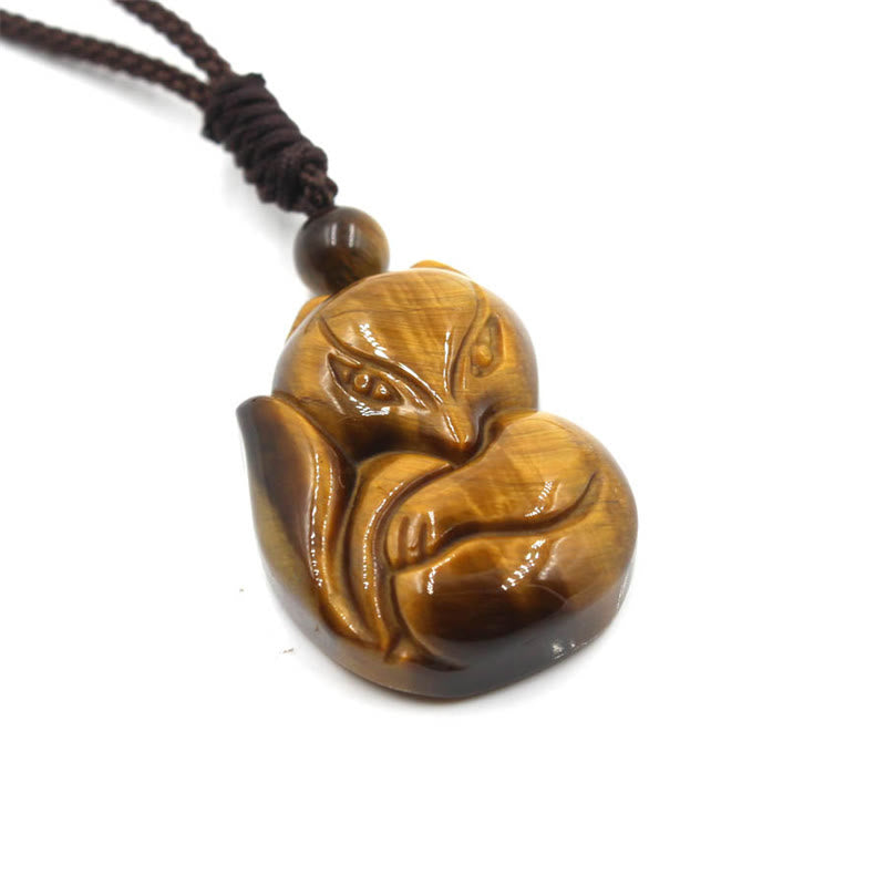 Kette Obsidian Tigerauge Fuchs – Bild 8 – Kette Obsidian Tigerauge Fuchs Anhänger braun poliert Naturstein