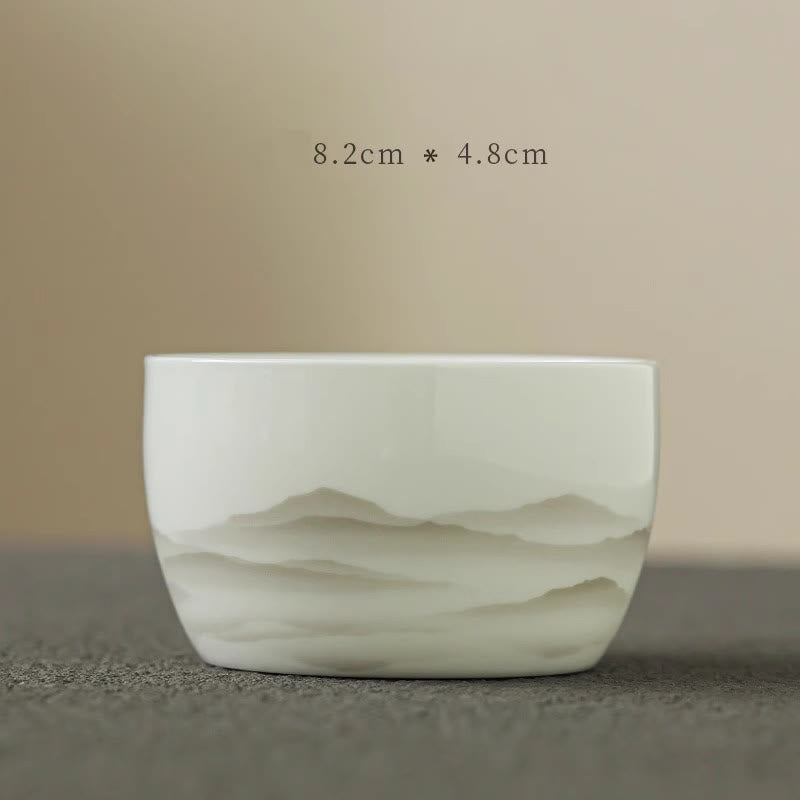 Gaiwan Porzellan Berglandschaft Sancai Vintage Tasse hoch 160ml