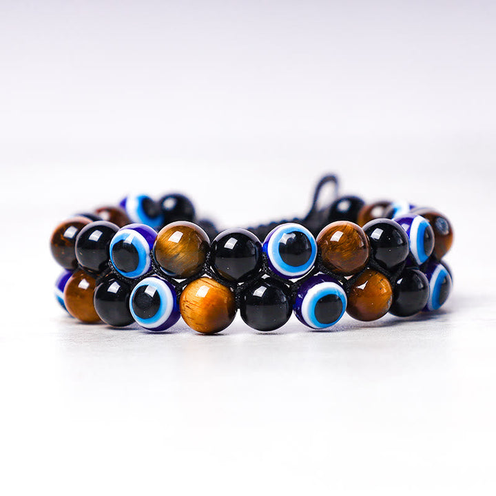 Schutzarmband Tigerauge Blau Schwarz