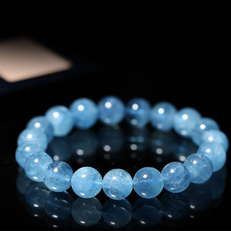 Armband Aquamarin Perlen "Frieden Heilung Energie"