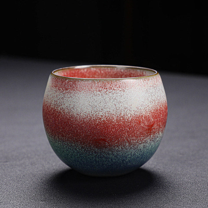 Chinesische Teetassen Rot Ofenwandlung Keramik 140 ml