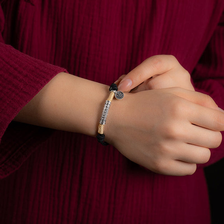 Armband Tibet Silber "Om Mani Padme Hum" - Tibet Glück
