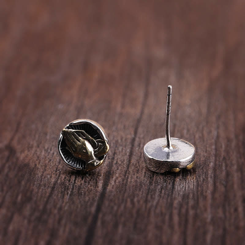 Namaste Ohrringe Sterlingsilber betende Hände Ohrstecker spirituell Boho Schmuck