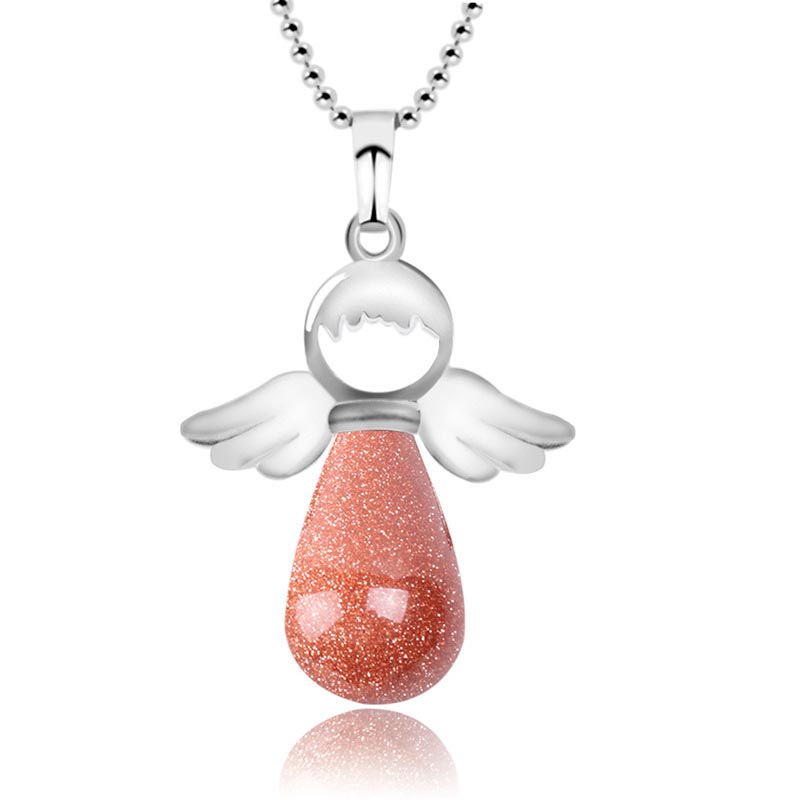 Kette Kristall Engelsflügel – Glück & Segen – Bild 15 – Kette Kristall Engelsflügel Anhänger mit rosa Stein und Flügeln