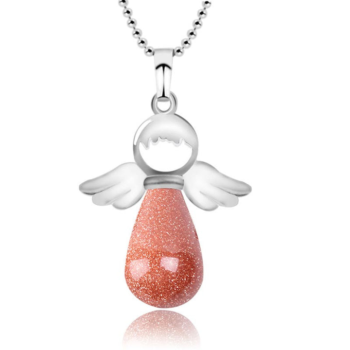 Kette Kristall Engelsflügel – Glück & Segen – Bild 15 – Kette Kristall Engelsflügel Anhänger mit rosa Stein und Flügeln