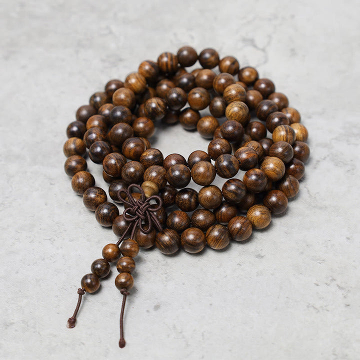 Mala 108 Perlen Sandelholz - Gebet Meditation